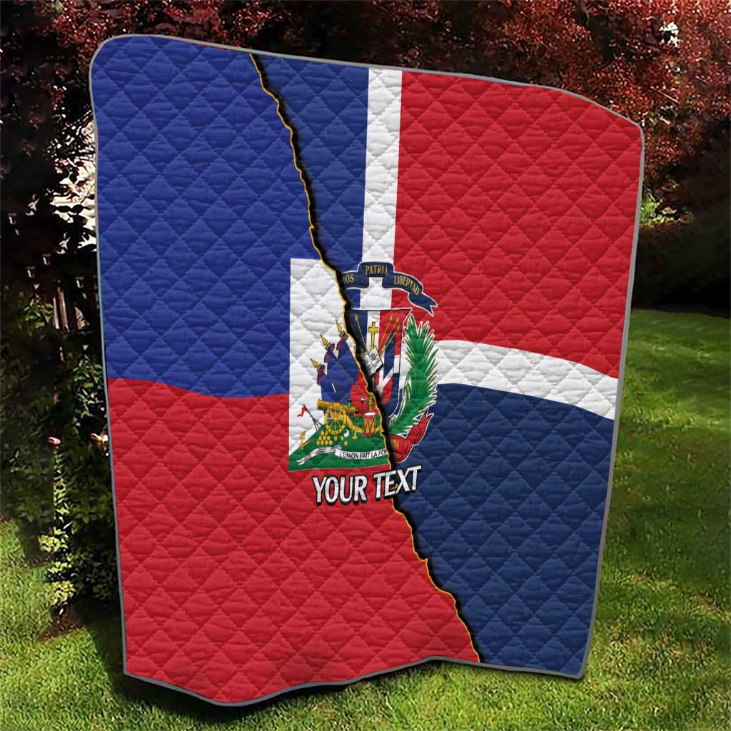 Hispaniola Personalized Quilt Dominican Republic Haiti Flag Together