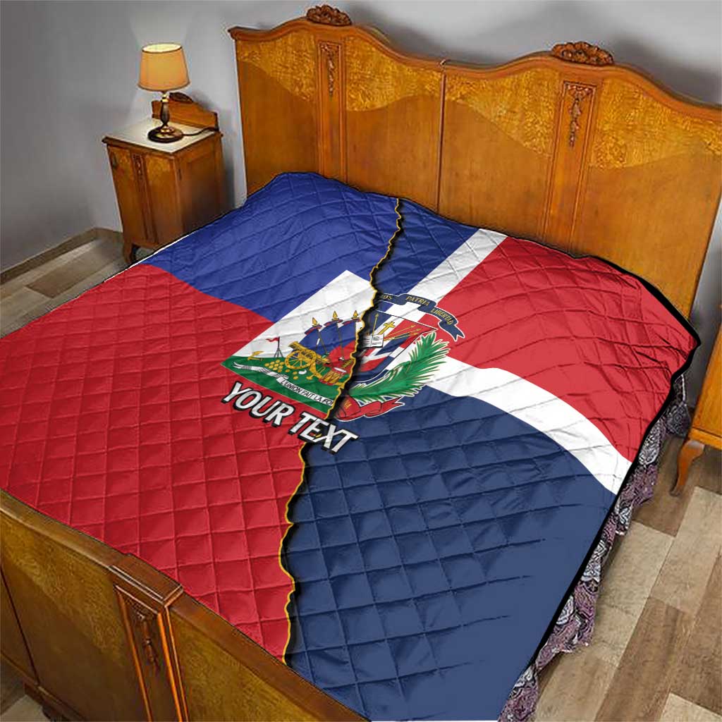 Hispaniola Personalized Quilt Dominican Republic Haiti Flag Together
