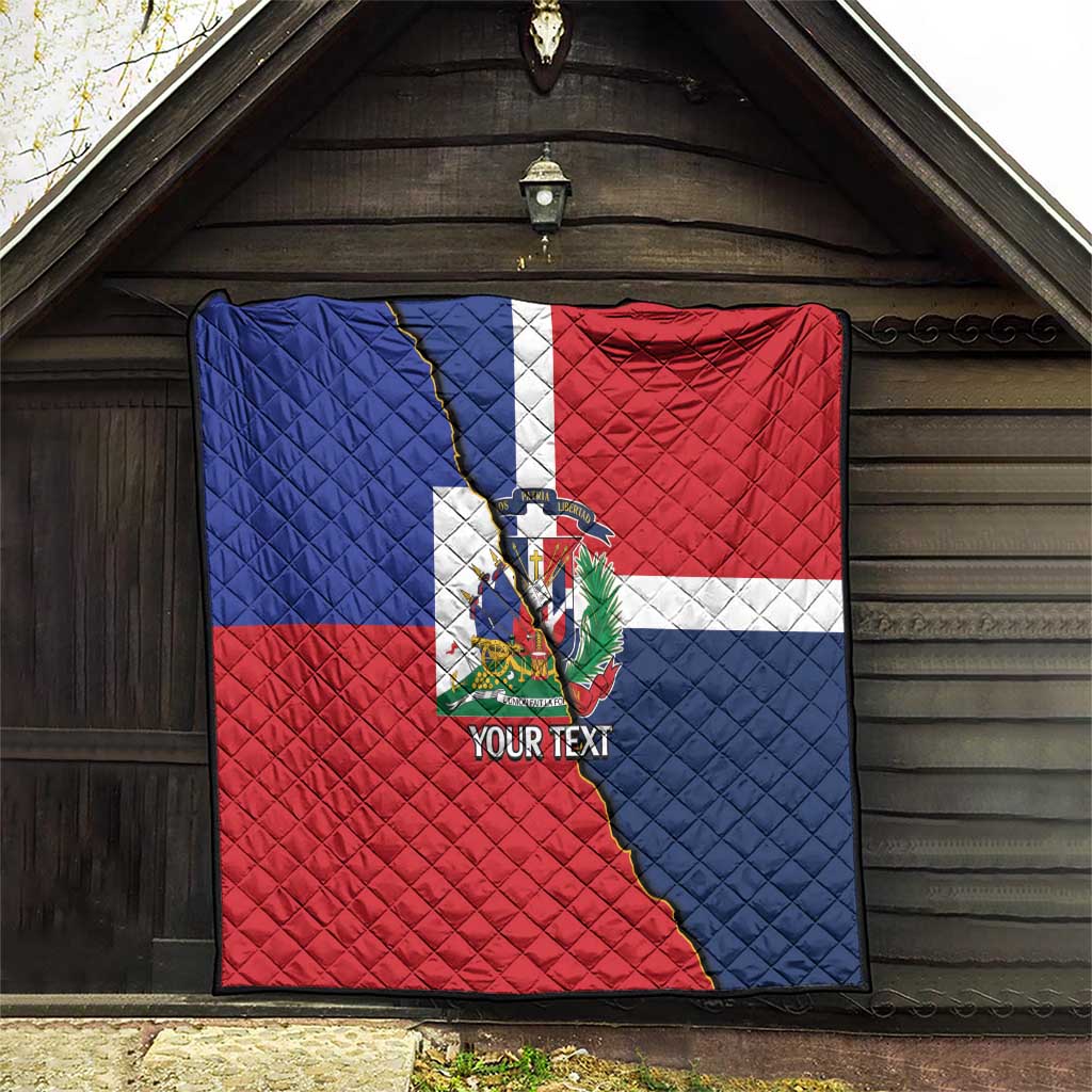 Hispaniola Personalized Quilt Dominican Republic Haiti Flag Together