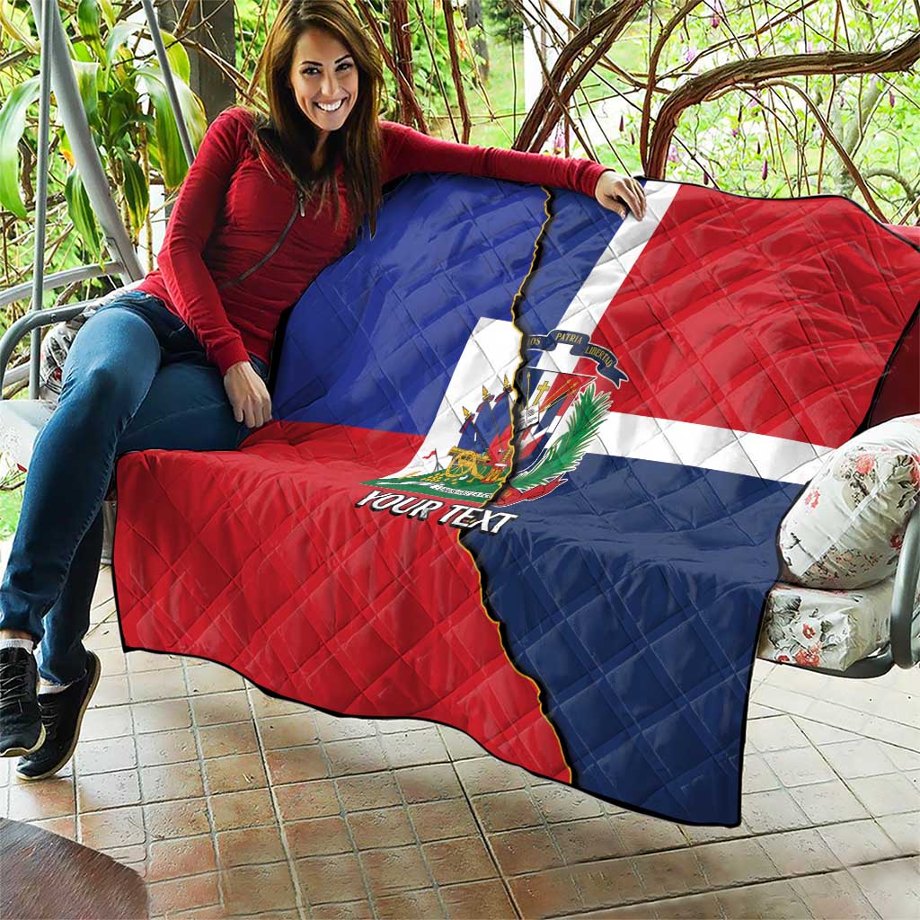 Hispaniola Personalized Quilt Dominican Republic Haiti Flag Together