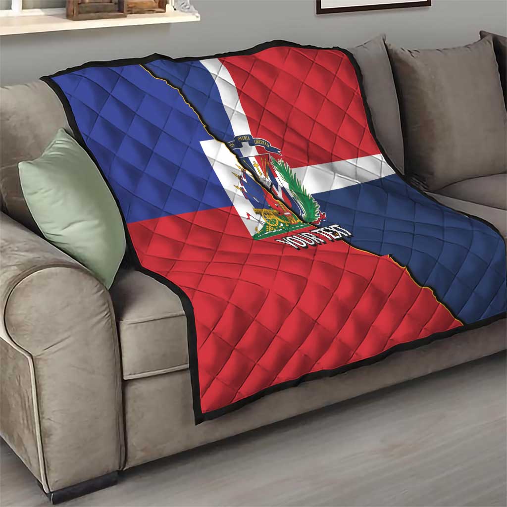 Hispaniola Personalized Quilt Dominican Republic Haiti Flag Together