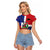 Hispaniola Personalized Raglan Cropped T Shirt Dominican Republic Haiti Flag Together