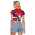 Hispaniola Personalized Raglan Cropped T Shirt Dominican Republic Haiti Flag Together