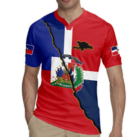 Hispaniola Personalized Rugby Jersey Dominican Republic Haiti Flag Together