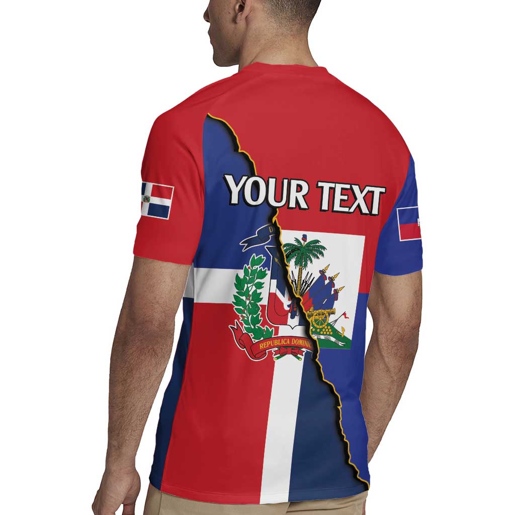 Hispaniola Personalized Rugby Jersey Dominican Republic Haiti Flag Together