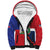 Hispaniola Personalized Sherpa Hoodie Dominican Republic Haiti Flag Together