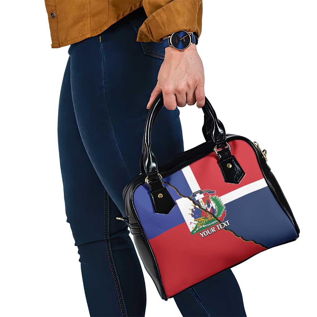 Hispaniola Personalized Shoulder Handbag Dominican Republic Haiti Flag Together