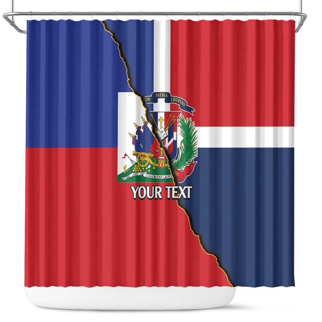 Hispaniola Personalized Shower Curtain Dominican Republic Haiti Flag Together