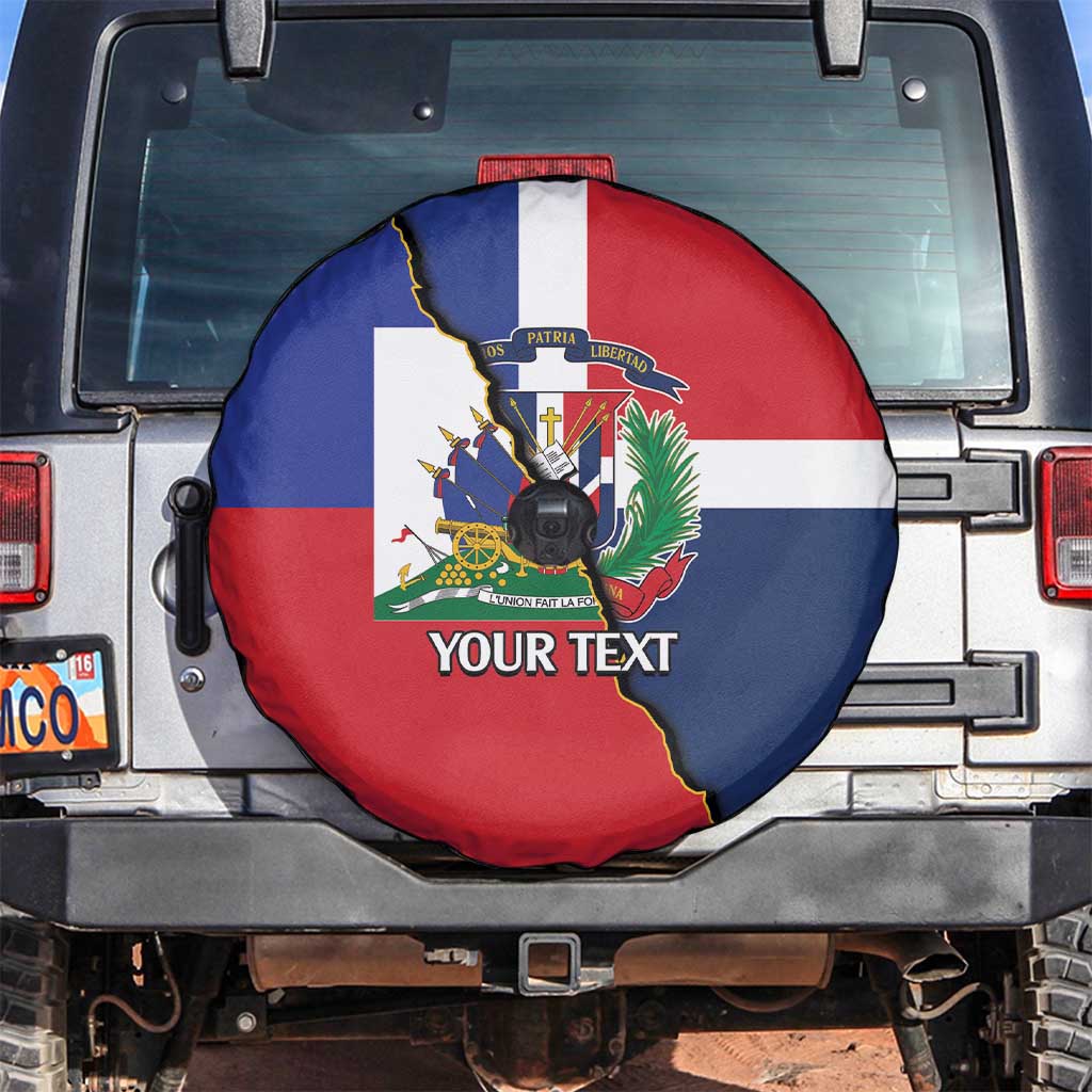 Hispaniola Personalized Spare Tire Cover Dominican Republic Haiti Flag Together