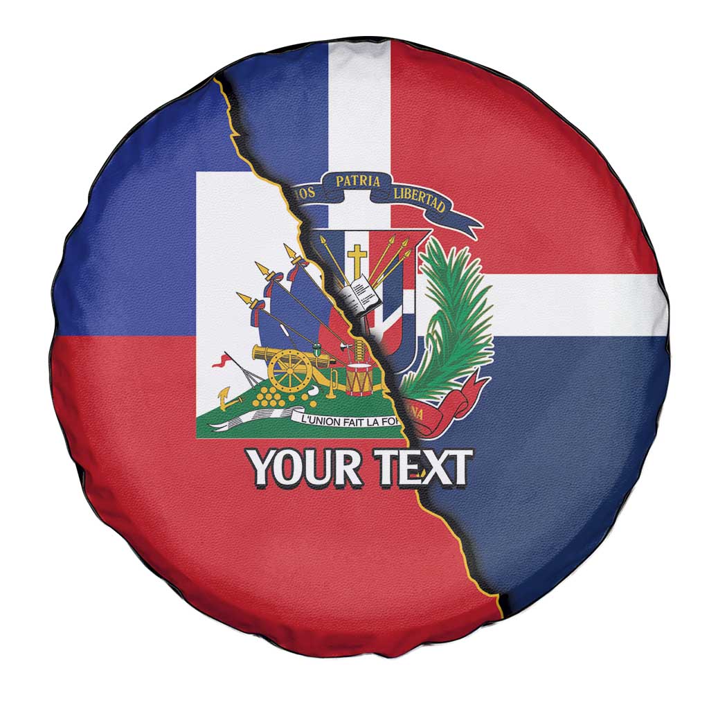 Hispaniola Personalized Spare Tire Cover Dominican Republic Haiti Flag Together