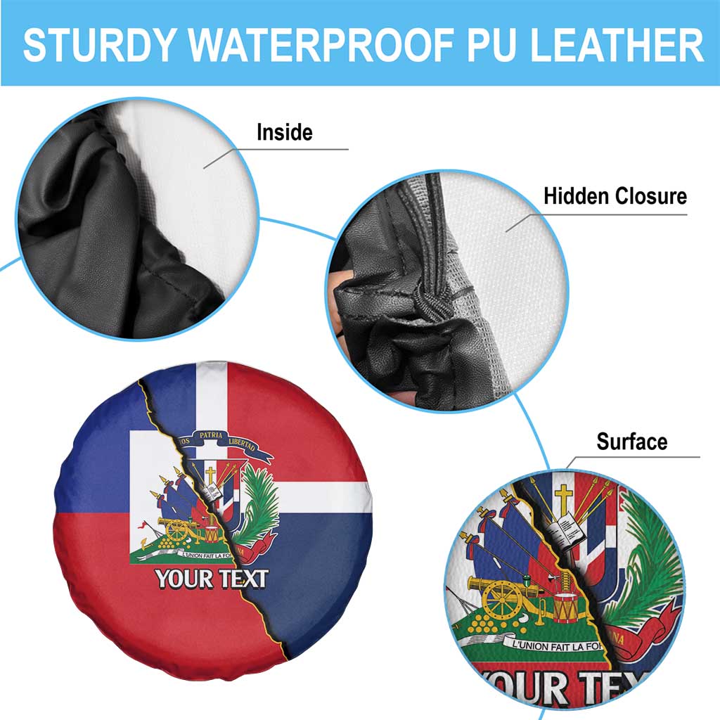 Hispaniola Personalized Spare Tire Cover Dominican Republic Haiti Flag Together
