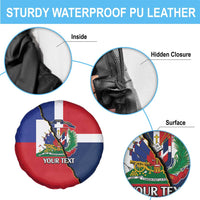 Hispaniola Personalized Spare Tire Cover Dominican Republic Haiti Flag Together