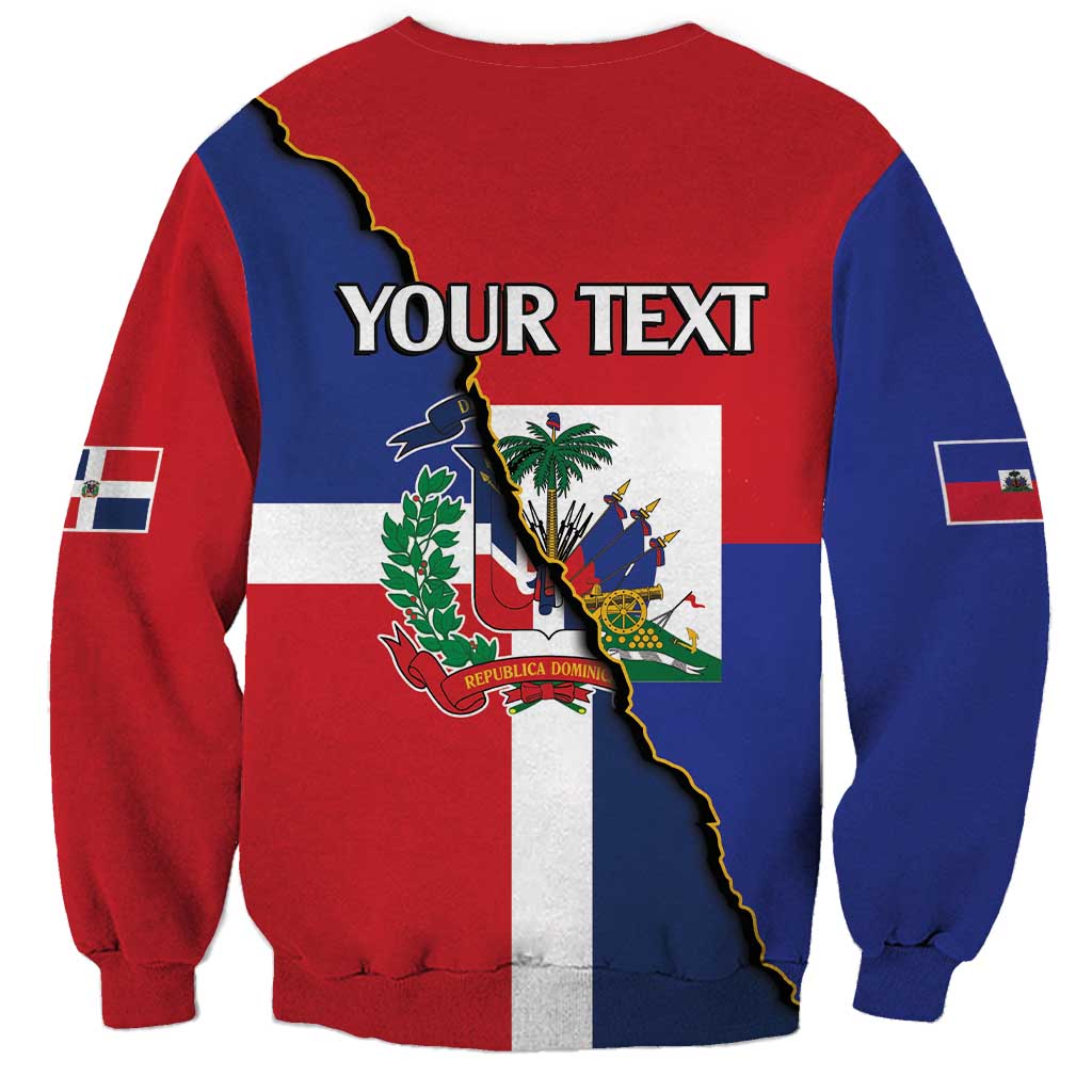 Hispaniola Personalized Sweatshirt Dominican Republic Haiti Flag Together