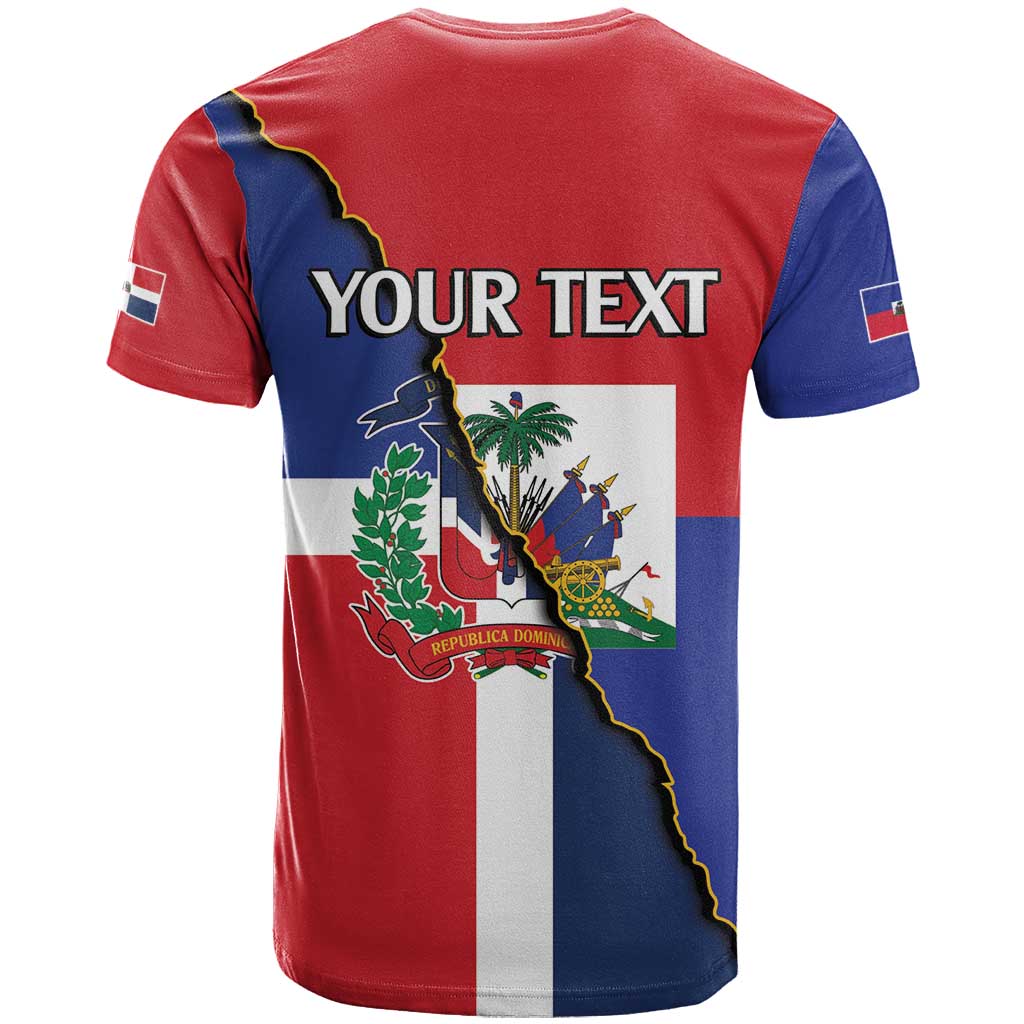 Hispaniola Personalized T Shirt Dominican Republic Haiti Flag Together