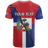 Hispaniola Personalized T Shirt Dominican Republic Haiti Flag Together