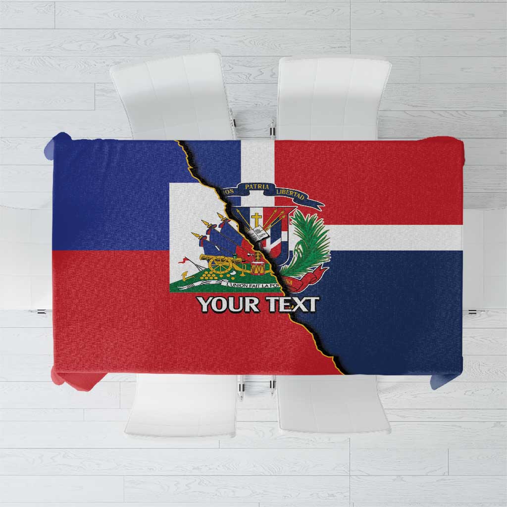 Hispaniola Personalized Tablecloth Dominican Republic Haiti Flag Together