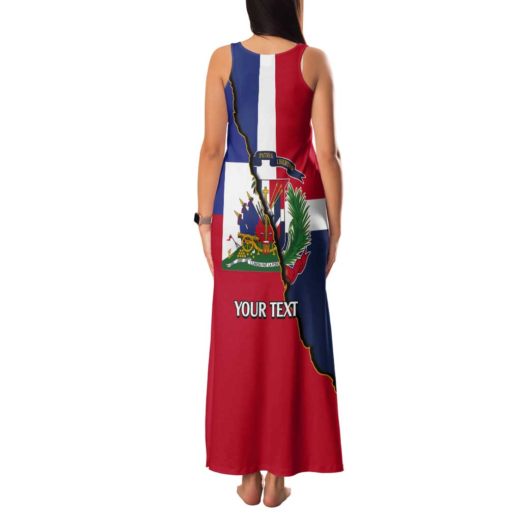 Hispaniola Personalized Tank Maxi Dress Dominican Republic Haiti Flag Together