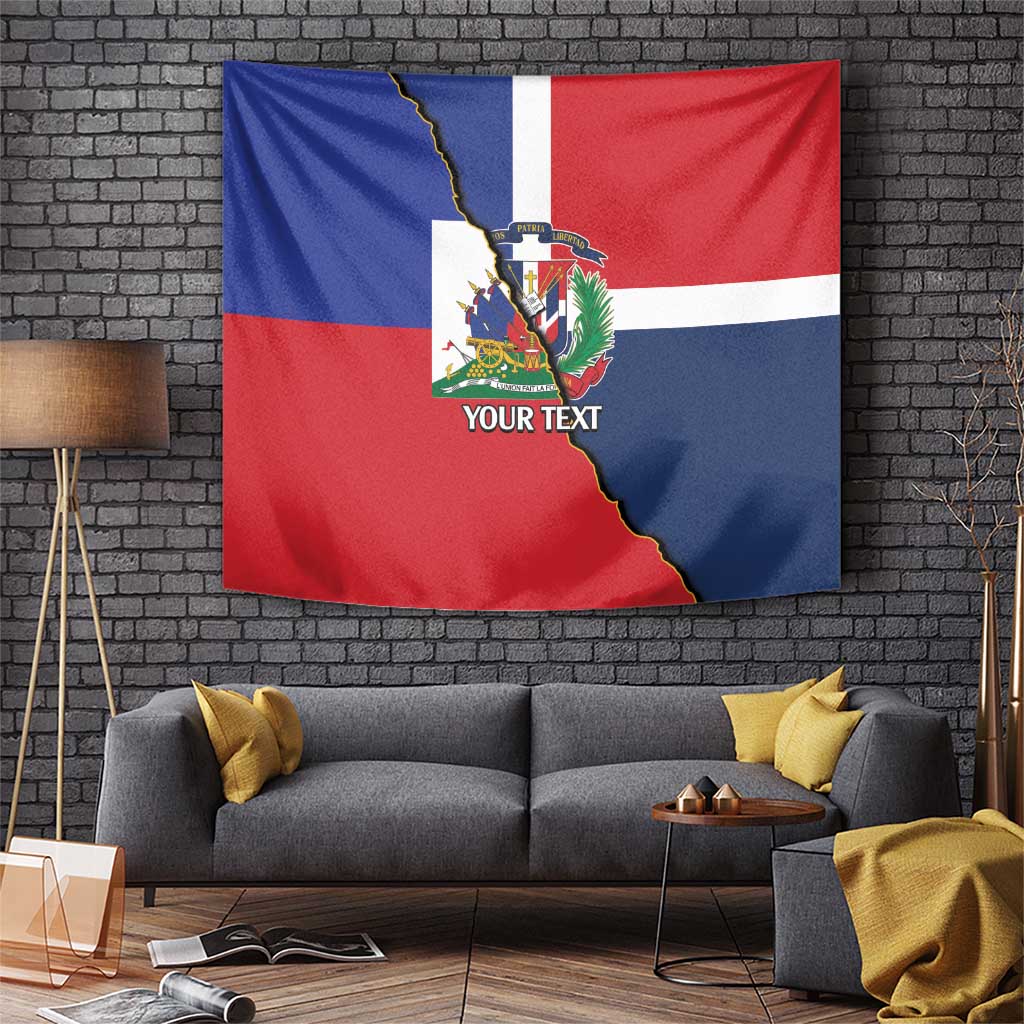 Hispaniola Personalized Tapestry Dominican Republic Haiti Flag Together