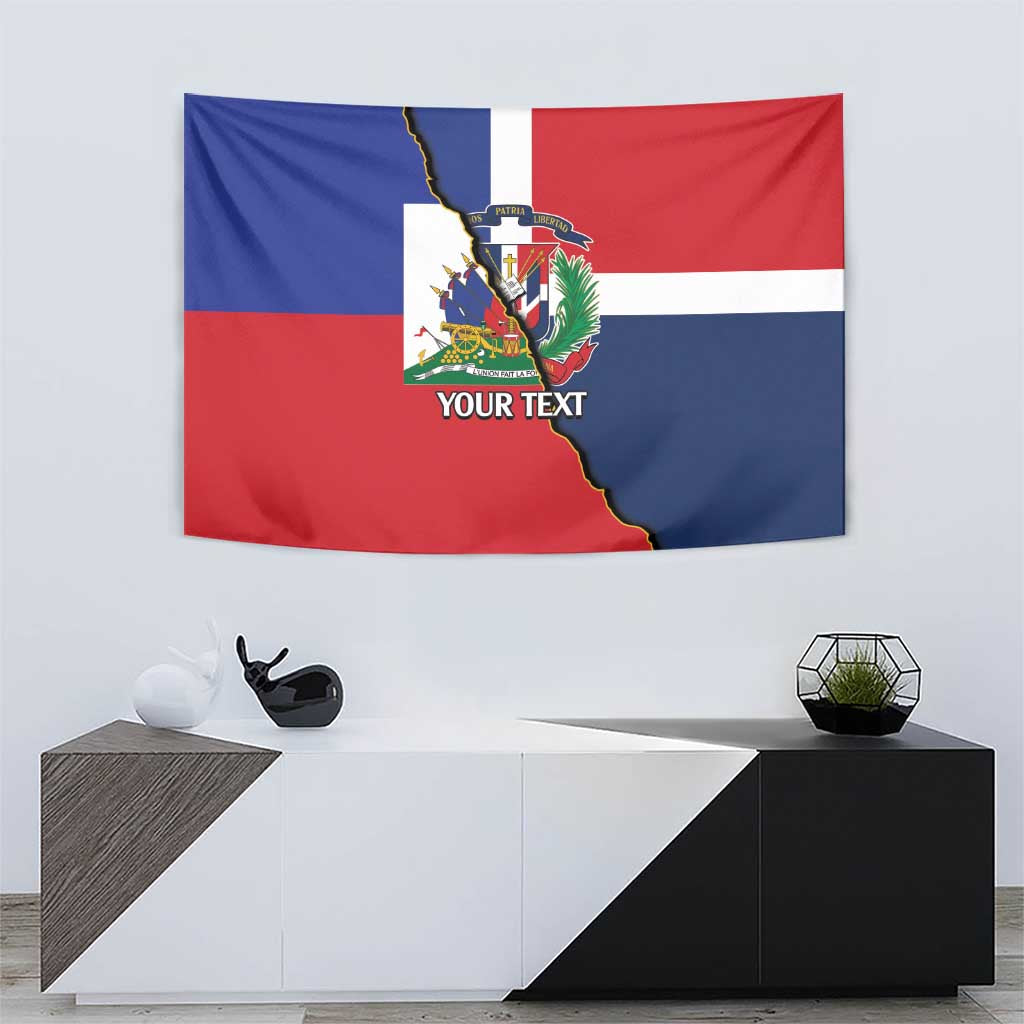 Hispaniola Personalized Tapestry Dominican Republic Haiti Flag Together