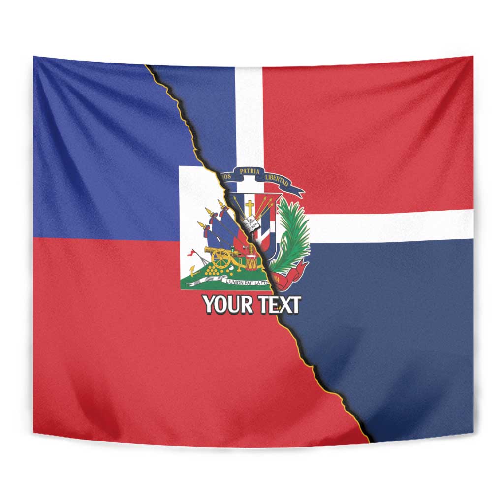 Hispaniola Personalized Tapestry Dominican Republic Haiti Flag Together