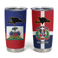 Hispaniola Personalized Tumbler Cup Dominican Republic Haiti Flag Together
