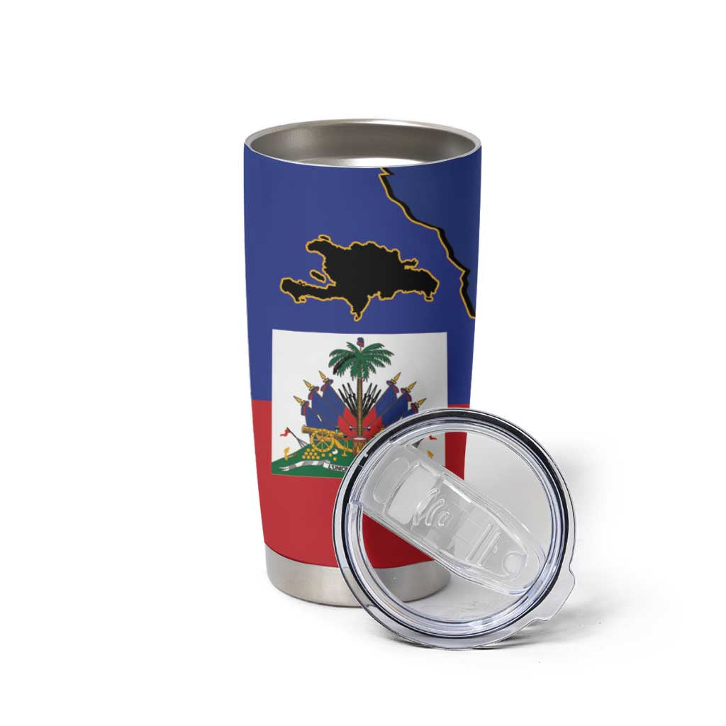 Hispaniola Personalized Tumbler Cup Dominican Republic Haiti Flag Together