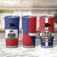 Hispaniola Personalized Tumbler Cup Dominican Republic Haiti Flag Together