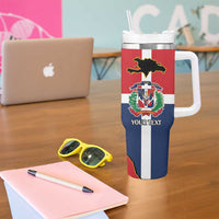 Hispaniola Personalized Tumbler With Handle Dominican Republic Haiti Flag Together