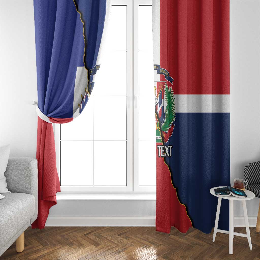 Hispaniola Personalized Window Curtain Dominican Republic Haiti Flag Together