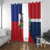 Hispaniola Personalized Window Curtain Dominican Republic Haiti Flag Together