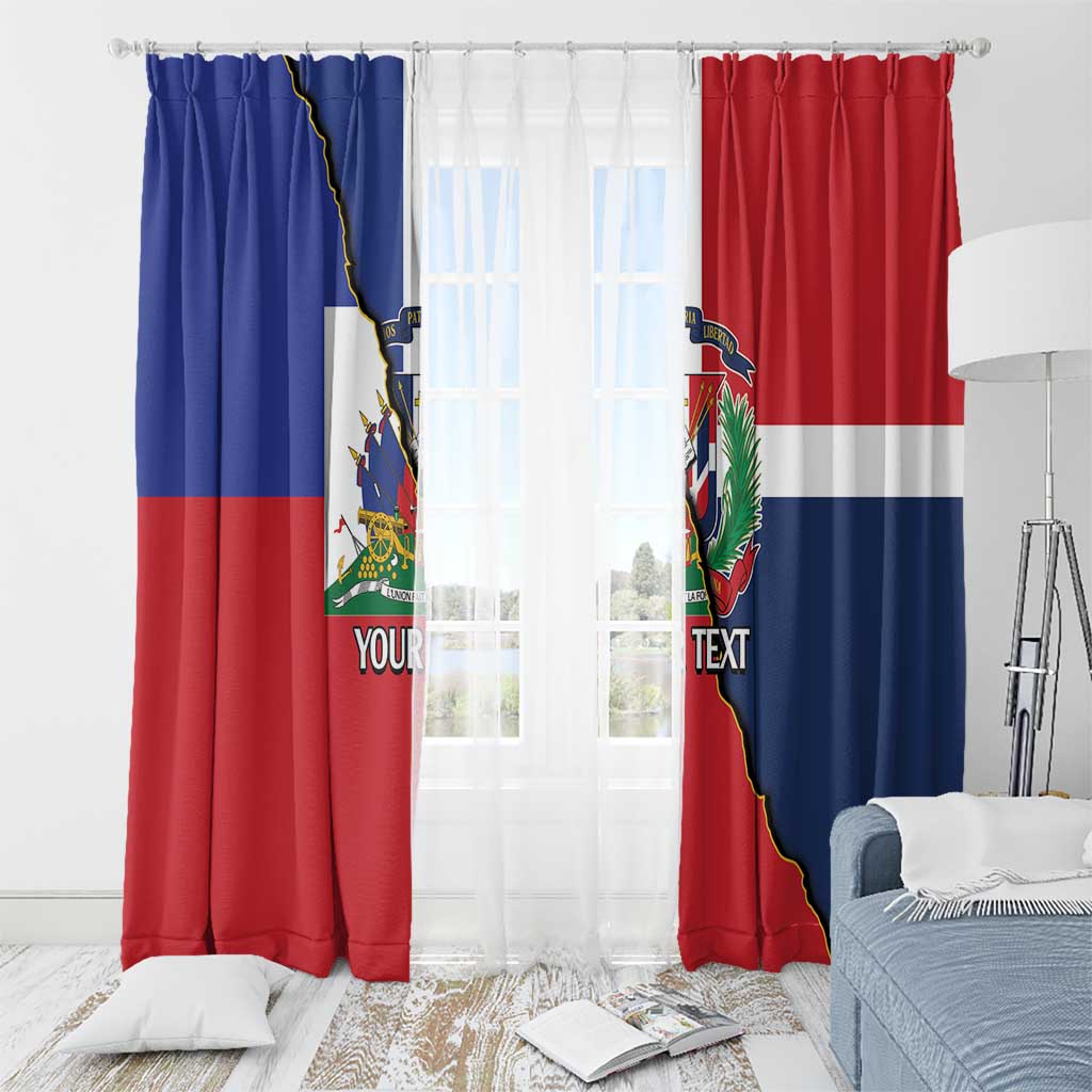Hispaniola Personalized Window Curtain Dominican Republic Haiti Flag Together