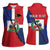 Hispaniola Personalized Women Sleeveless Polo Shirt Dominican Republic Haiti Flag Together