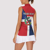 Hispaniola Personalized Women Sleeveless Polo Shirt Dominican Republic Haiti Flag Together