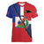 Hispaniola Personalized Women V-Neck T-Shirt Dominican Republic Haiti Flag Together