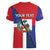 Hispaniola Personalized Women V-Neck T-Shirt Dominican Republic Haiti Flag Together