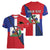 Hispaniola Personalized Women V-Neck T-Shirt Dominican Republic Haiti Flag Together