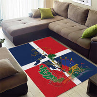 Hispaniola Map Area Rug Dominican Republic Haiti Flag Together