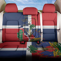 Hispaniola Map Back Car Seat Cover Dominican Republic Haiti Flag Together