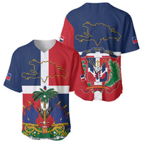 Hispaniola Map Baseball Jersey Dominican Republic Haiti Flag Together