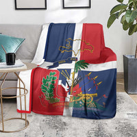 Hispaniola Map Blanket Dominican Republic Haiti Flag Together