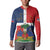 Hispaniola Map Button Sweatshirt Dominican Republic Haiti Flag Together