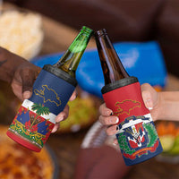 Hispaniola Map 4 in 1 Can Cooler Tumbler Dominican Republic Haiti Flag Together