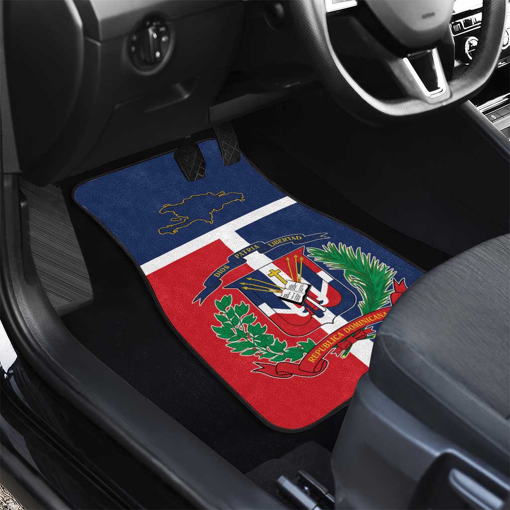 Hispaniola Map Car Mats Dominican Republic Haiti Flag Together