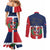 Hispaniola Map Couples Matching Mermaid Dress and Long Sleeve Button Shirt Dominican Republic Haiti Flag Together