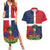 Hispaniola Map Couples Matching Summer Maxi Dress and Hawaiian Shirt Dominican Republic Haiti Flag Together