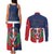 Hispaniola Map Couples Matching Tank Maxi Dress and Long Sleeve Button Shirt Dominican Republic Haiti Flag Together