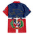 Hispaniola Map Family Matching Off The Shoulder Long Sleeve Dress and Hawaiian Shirt Dominican Republic Haiti Flag Together