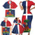 Hispaniola Map Family Matching Short Sleeve Bodycon Dress and Hawaiian Shirt Dominican Republic Haiti Flag Together