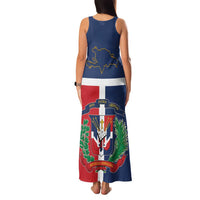 Hispaniola Map Family Matching Tank Maxi Dress and Hawaiian Shirt Dominican Republic Haiti Flag Together