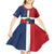 Hispaniola Map Kid Short Sleeve Dress Dominican Republic Haiti Flag Together
